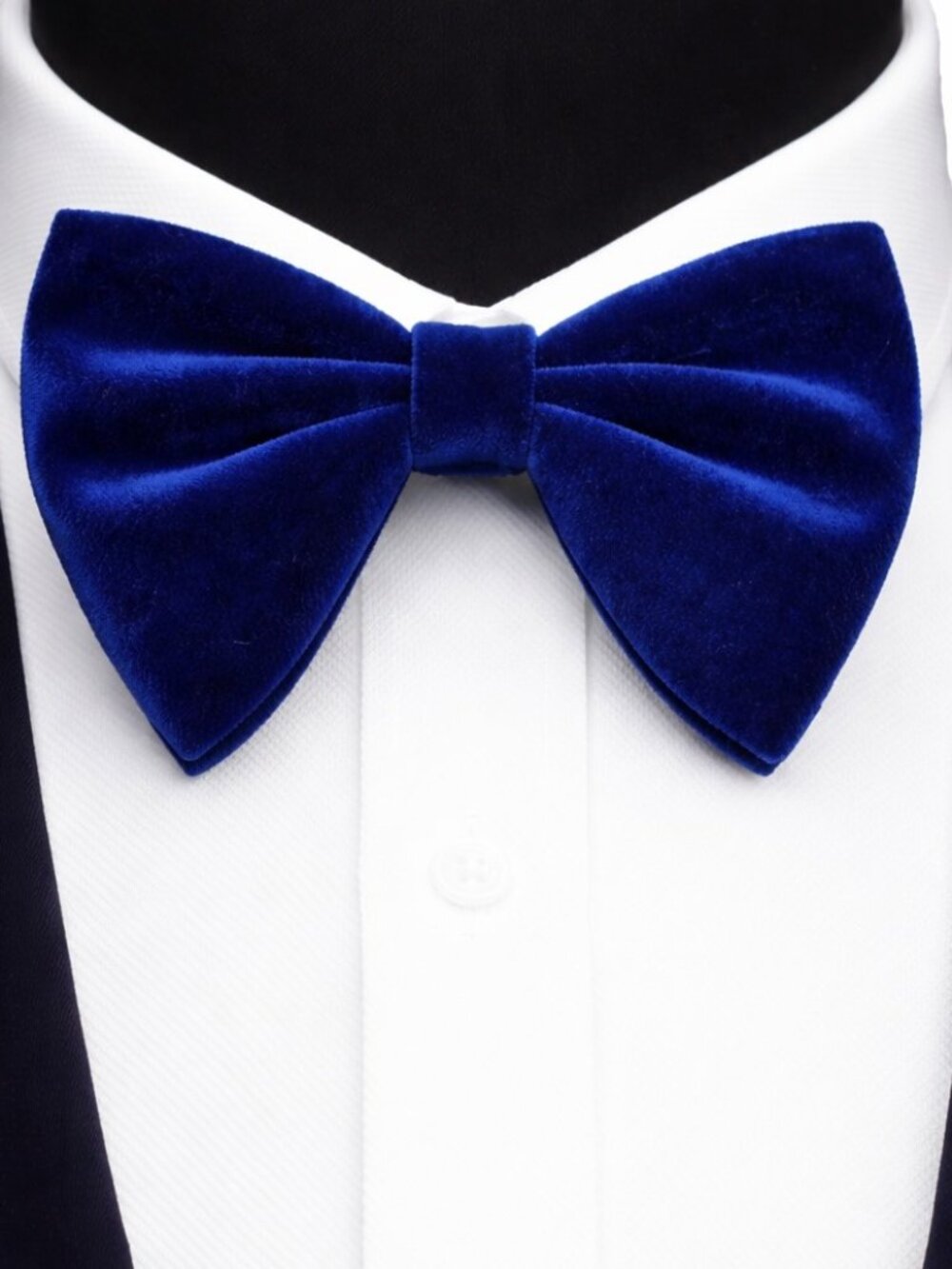 Royal Blue Velvet Pre-Tied Bowtie Set